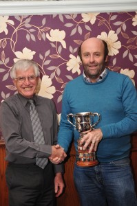 Derel Lusher with GYCC chairman Norman Harlow and the Holmes Cup